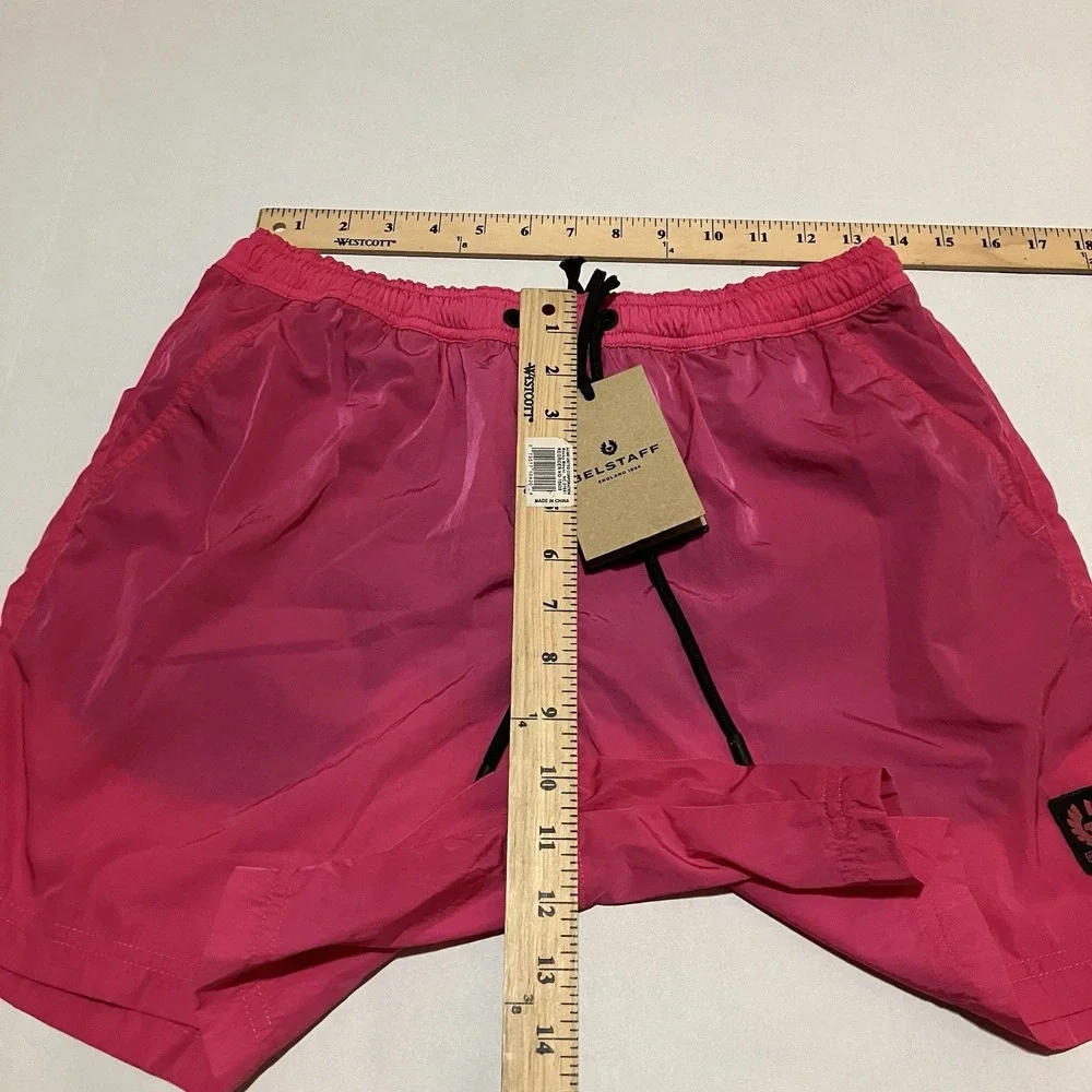NWT Belstaff Mens Clipper Swim Shorts Fuchsia Pink Size Small‎ Mesh Lined